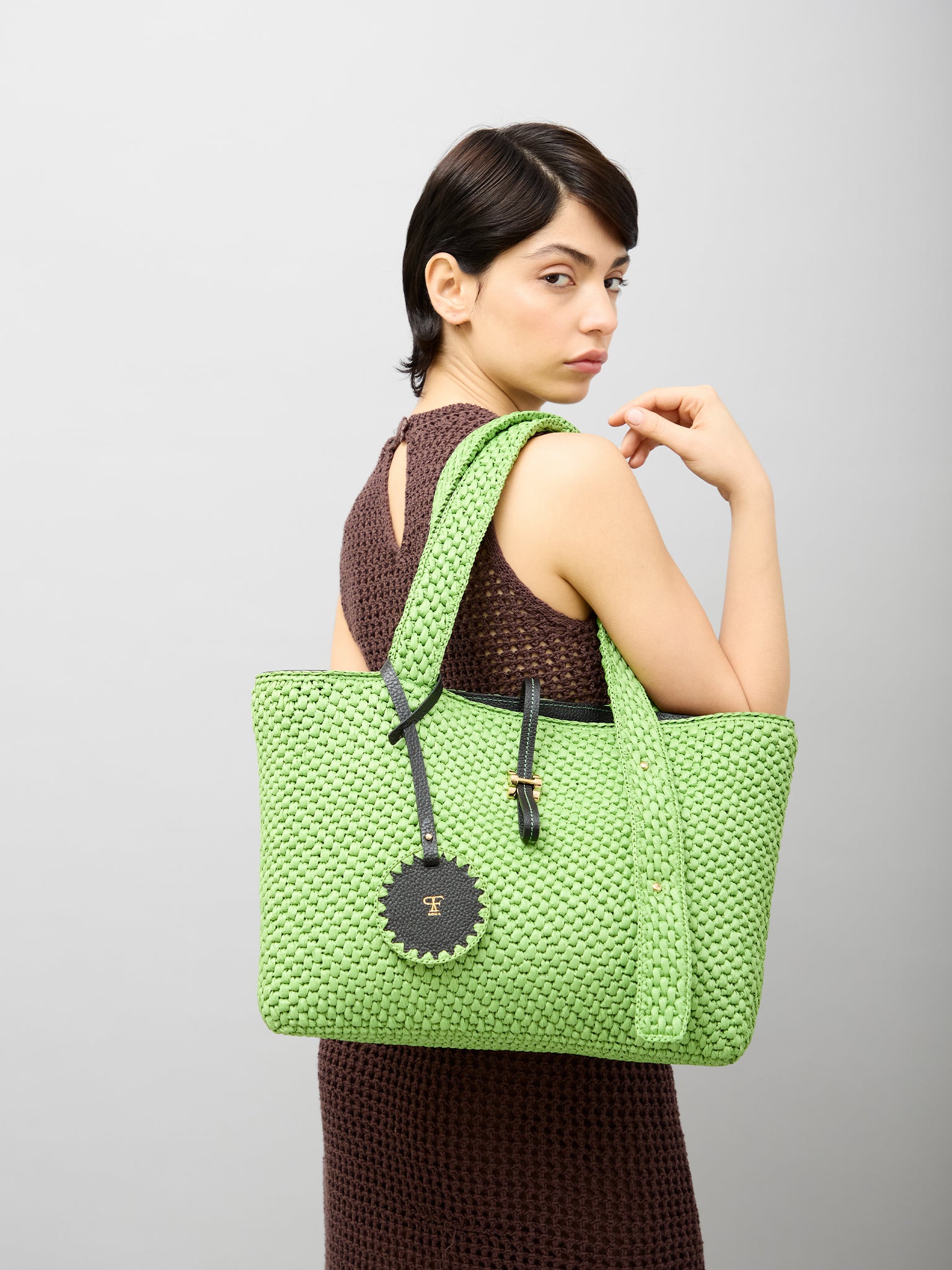 Maddalena Rafia Grande Apple Green