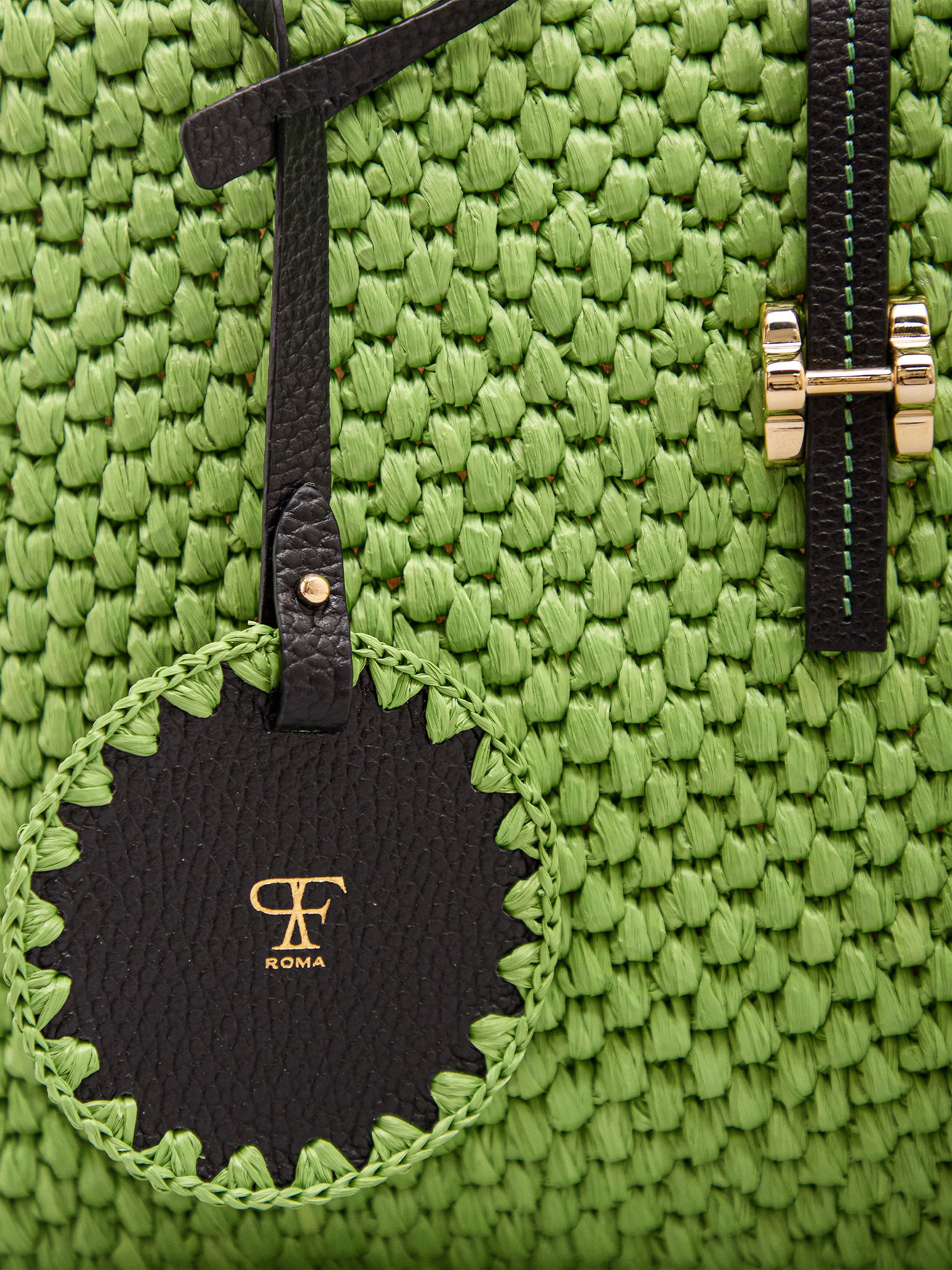 Maddalena Raffia Medium Apple Green