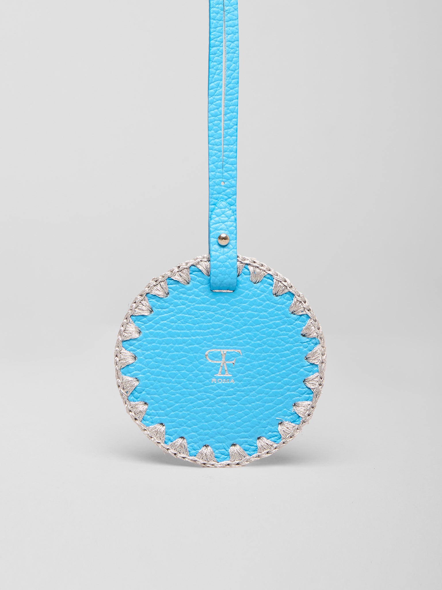 Charm for Bags Mirror Silver / Turquoise