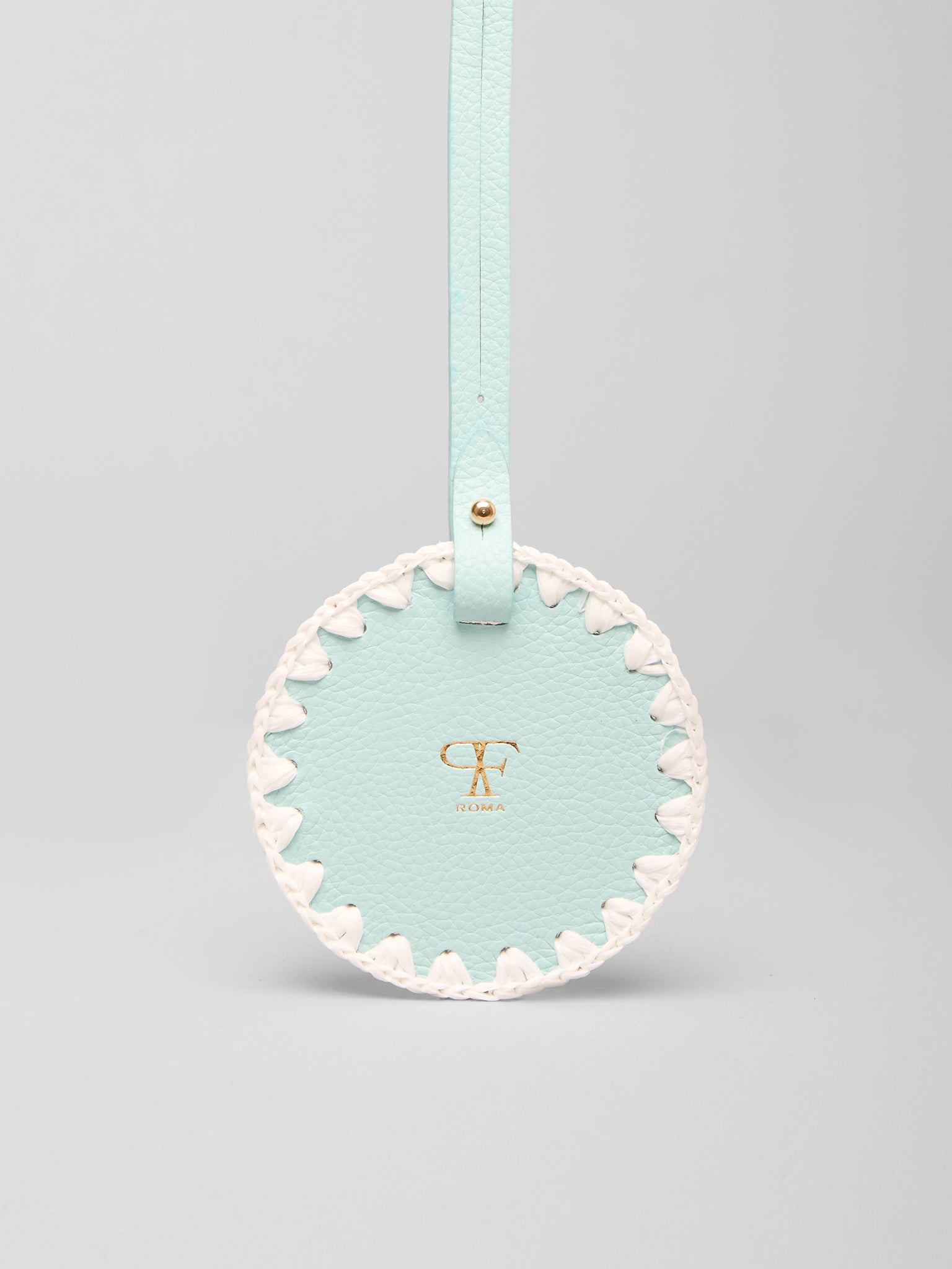 Charm for Bags Mirror White / Aquamarine