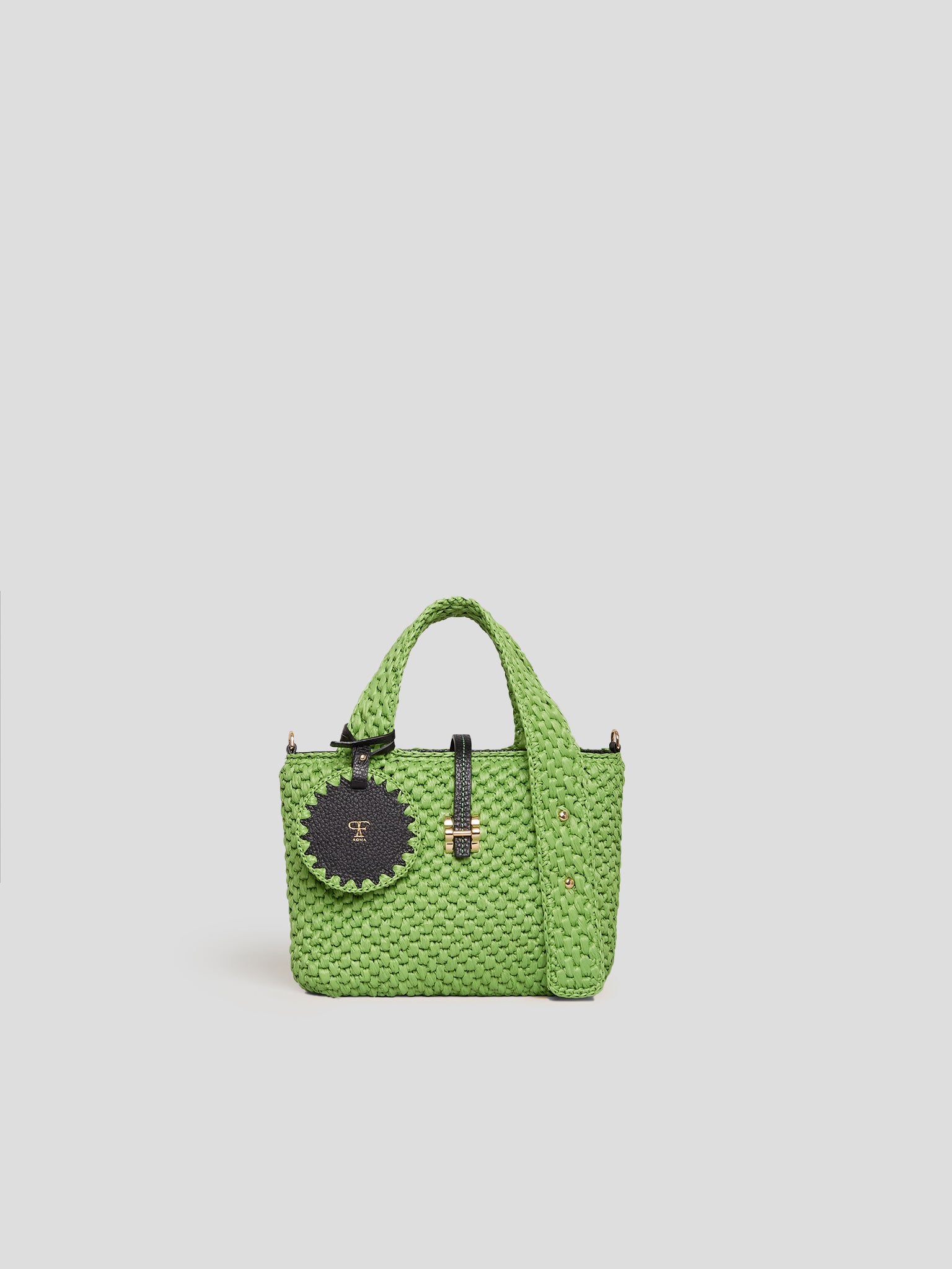 Maddalena Raffia Small Apple Green