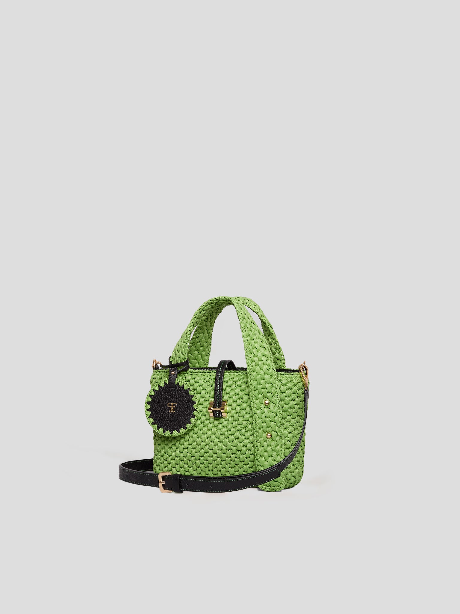 Maddalena Raffia Small Apple Green