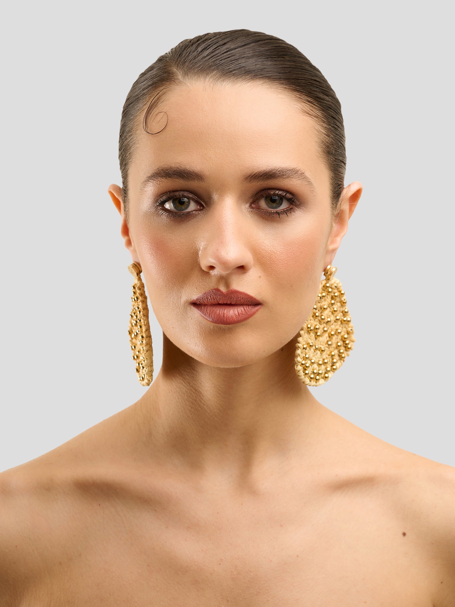 Earrings Beads Straw